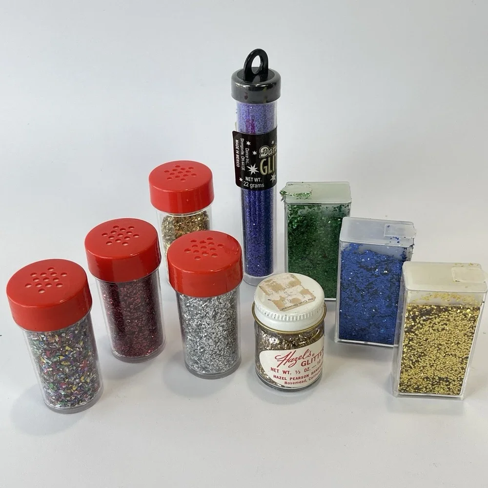 Assorted Colorful Art School Projects Glitter Shaker Set For Kids Lot Of 9